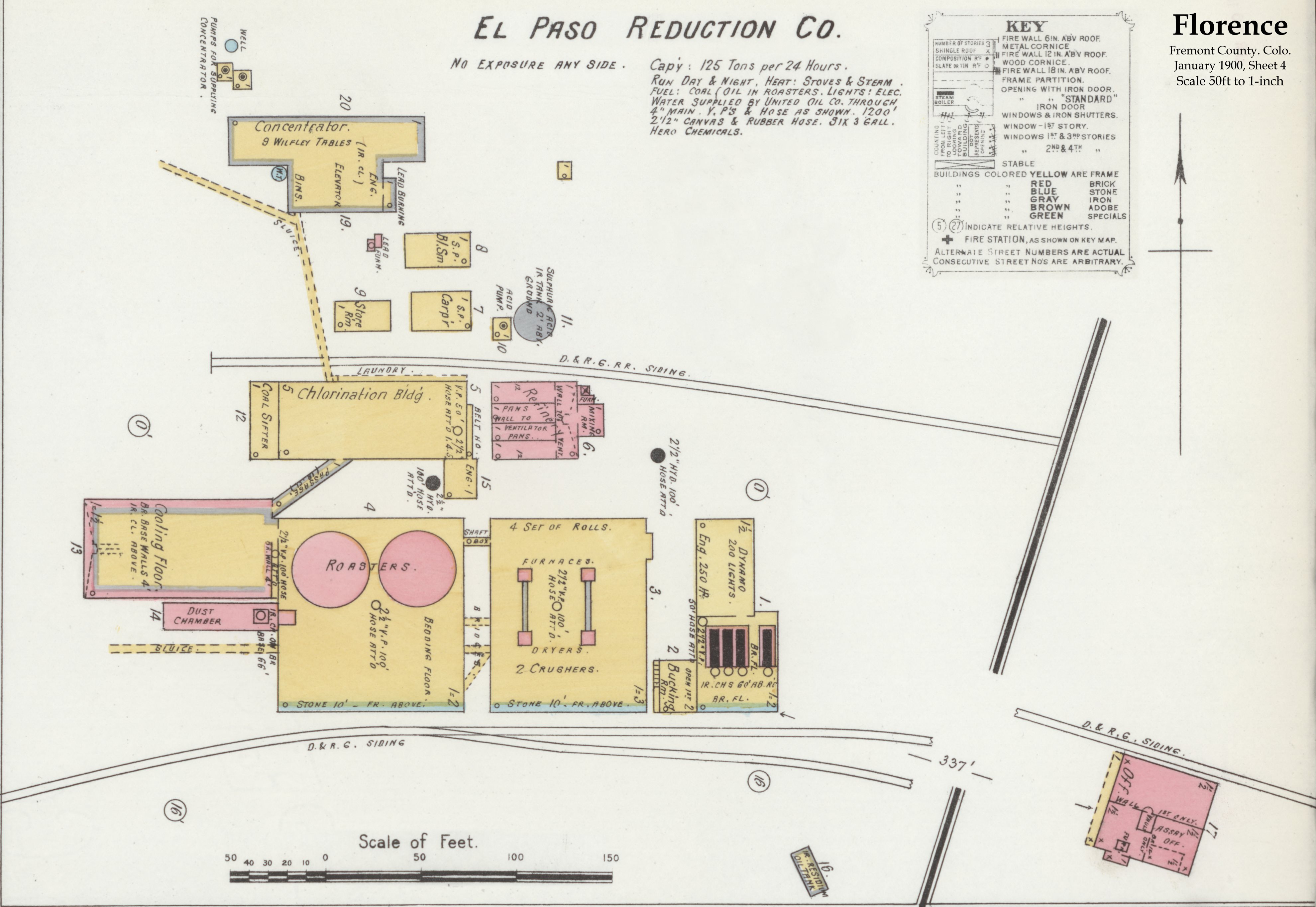 Sanborn Fire Insurance Map; El Paso Reduction Co. Works, Florence, Fremont County, Colo. Jan. 1900