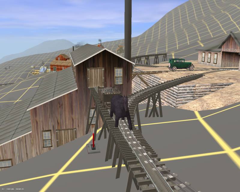 Second image showing a horse dragging a ore car towards the mill