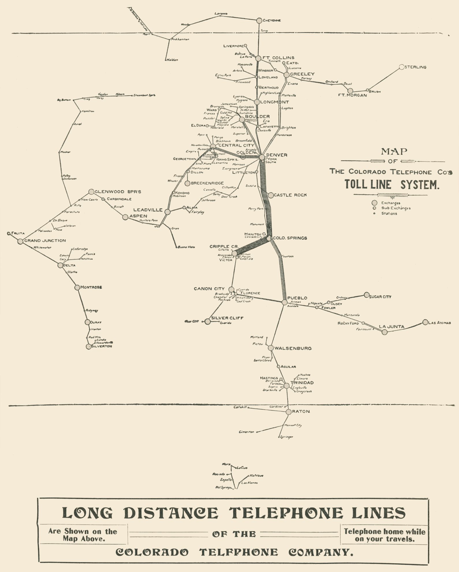 Map of the Colorado Telephone Co.'s Toll Line System