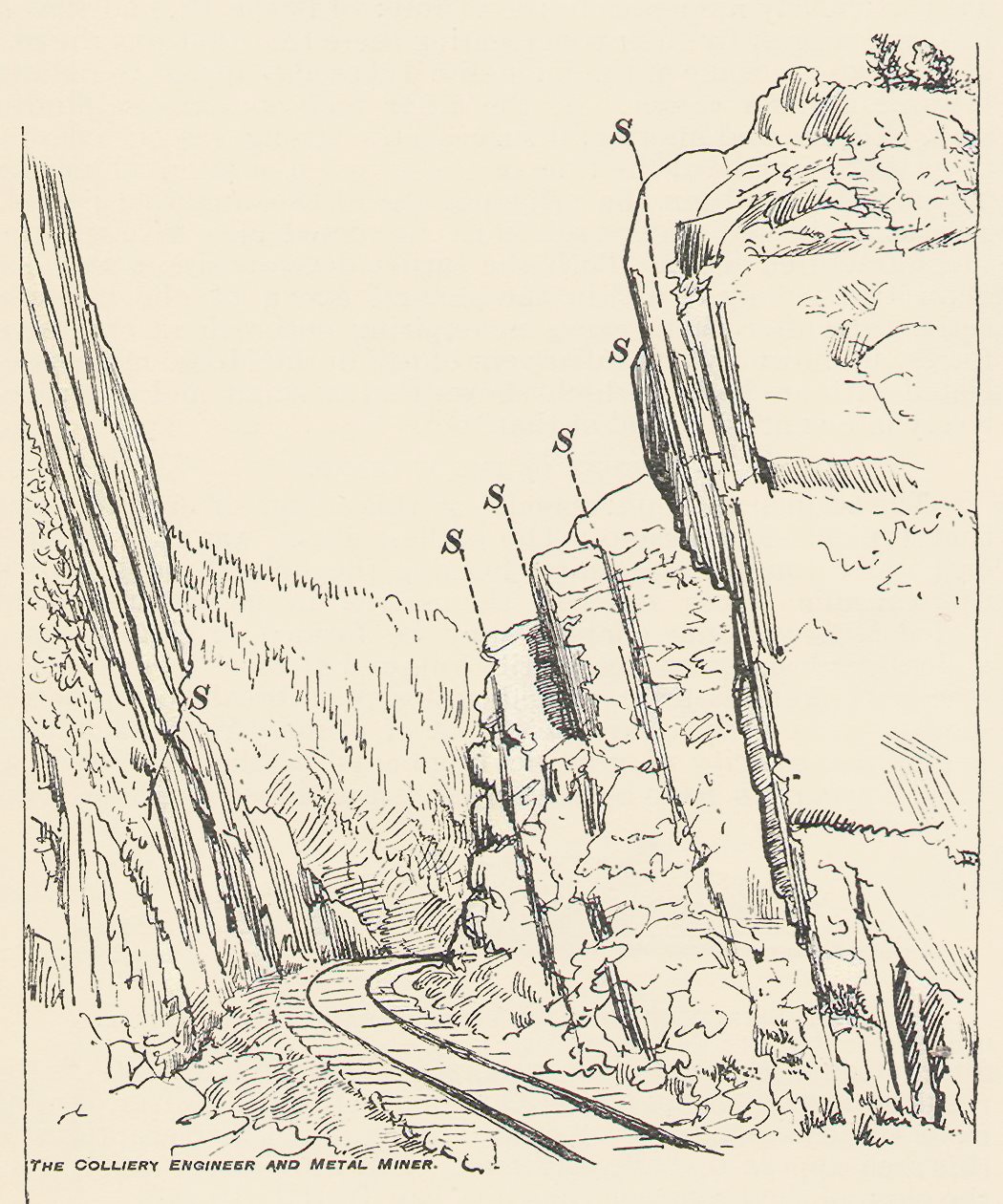 View of a Cutting Along the Florence & Cripple Creek Railroad in Eight-Mile Canon, also known as Phantom Canyon