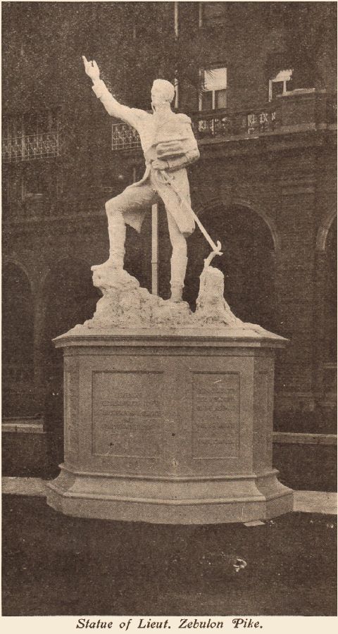 View of the Statue of Lieut. Zebulon Pike in Colorado Springs