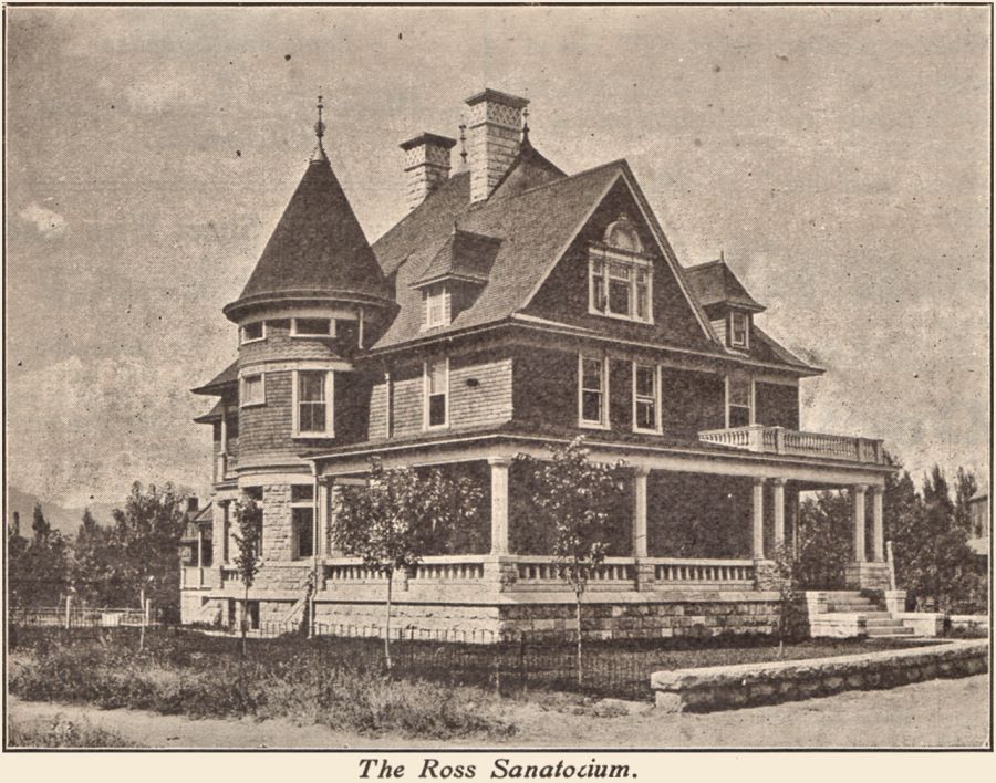 View of the exterior of the Ross Sanatorium in Colorado Springs