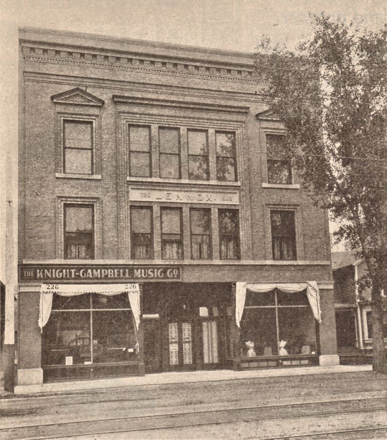 View of the exterior of the Knight-Campbell Music Company Store in Colorado Springs