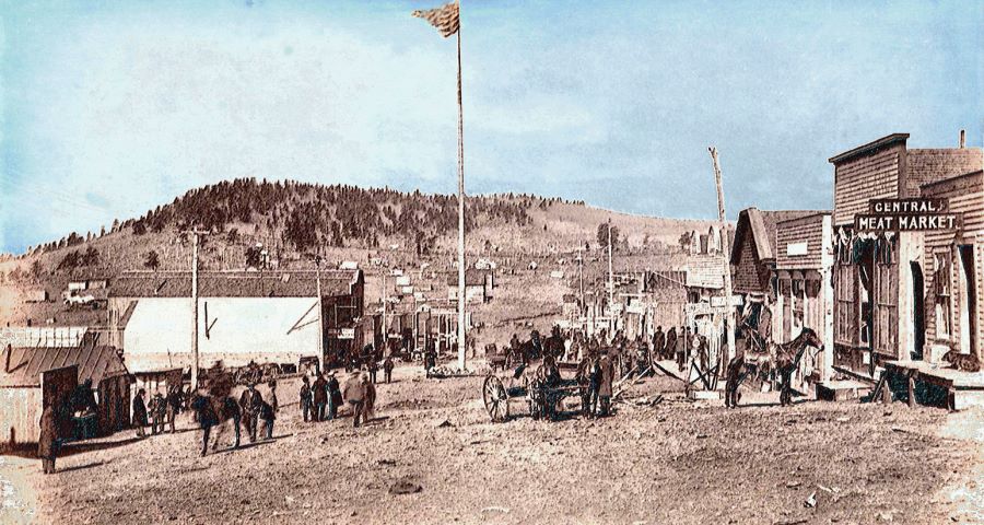 Early view looking West along Main Street of Cripple Creek