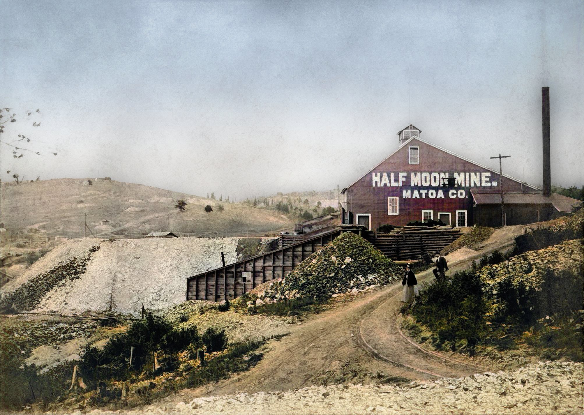 People Roaming Around the Half Moon Mine of Matoa Company in Early 1900's