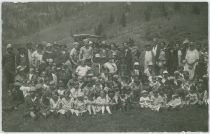 Posing Ladies; Some Men; Lots of Children; Automobile, Possible Elks Picnic at Clyde